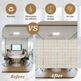 thumbnail image 5 of Window Privacy Film Colorful Geometric Plaid Stained Glass Window Film Decorative Sun Block Window Cover Simple Vintage Grid Beige Window Clings Static Adhesive Sticker for Bathroom 23.6"x78.7", 5 of 7
