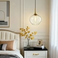 thumbnail image 2 of NATYSWAN Vintage Single-Light Chandelier with Glass Shade, E27 Socket Flush Mount Ceiling Light for Bedroom, Hallway, Entryway, 11 Inch Wide（Bulb Not Included）, 2 of 9