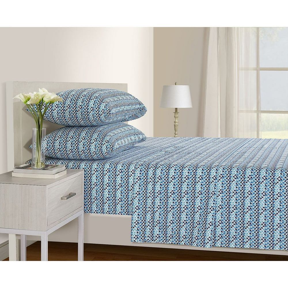 Serendipity IC200FLPRINE 200-Thread-Count Printed Percale Sheet Set