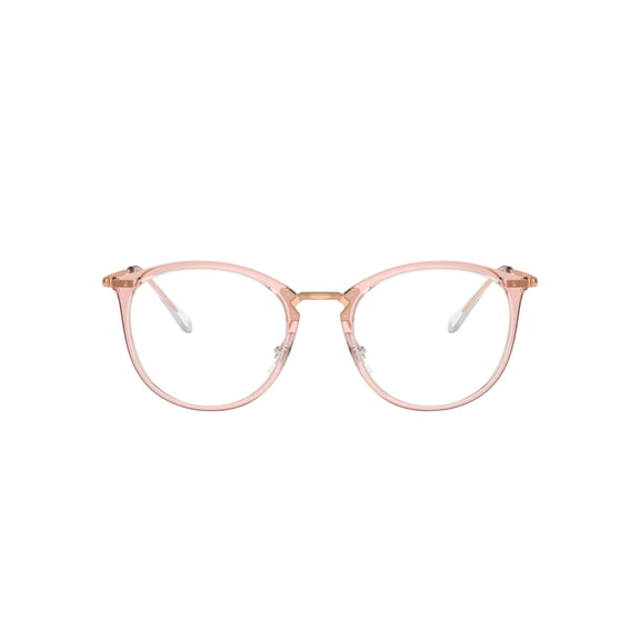 Ray-Ban Prescription Eye Glasses with Case, Size 51, Transparent Pink Frames with Demo Lens