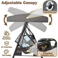 thumbnail image 6 of zzw 3-Seat Steel Porch Swing with Adjustable Canopy and Cup Holders, Gray, 6 of 9