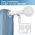 thumbnail image 4 of Urbanest Adjustable Single Curtain Rod Set Planet Ball Finials – 3/4-Inch Diameter, With Glossy White Rod, 28–48 Inches, 4 of 6