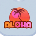 thumbnail image 4 of Inktastic Pink Aloha Palm Girls Baby Bib, 4 of 4