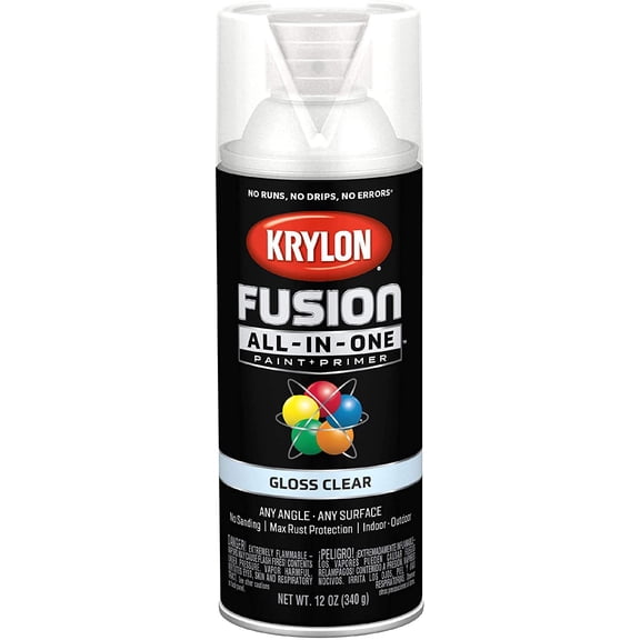 Krylon K02705007 Fusion All-in-One Spray Paint for Indoor/Outdoor Use, Gloss Clear