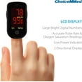 thumbnail image 4 of ChoiceMMed Black Finger Pulse Oximeter - Blood Oxygen Saturation Monitor Great as SPO2 Pulse Oximeter - Portable Oxygen Sensor with Included Batteries - O2 Saturation Monitor with Carry Pouch, 4 of 7
