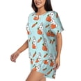thumbnail image 2 of Bixox Women's Rabbit Is Eating Carrots Printed Pajama Set 2 Piece Lounge Set Top and Shorts Soft Pajamas, Shorts with Pockets, 2 of 7