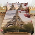 thumbnail image 2 of Duvet Cover Queen Size Eiffel Tower 3 Pcs Duvet Cover Set Bedding Sets Queen Soft Breathable, 2 of 6