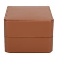 thumbnail image 1 of Caja de almacenamiento de reloj de cuero PU, caja de regalo con almohada suave para reloj, collar, pulsera, marrón, 1 of 5