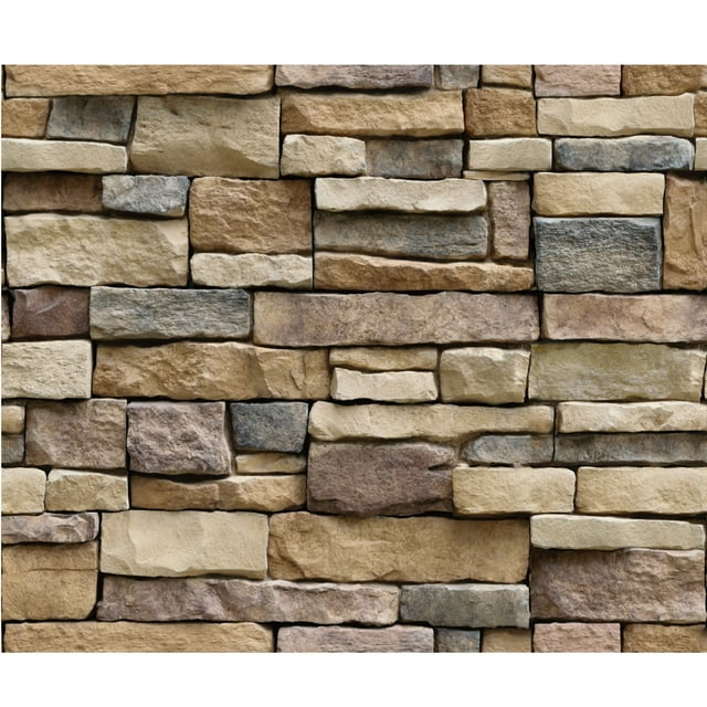 Agiferg Wall Paper Brick Stone Rustic Effect Self-adhesive Wall Sticker Home Decor