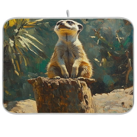 

BZSMCE Dish Drying Mat Meerka Look Up The Sky Design Drying Mats
