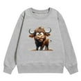 thumbnail image 3 of lnmuld Hoodies for Teens Solid Color Girls' Autumn and Winter Cute Cow Print Round Neck Long Sleeve Casual Hoodless Sweatshirt Size:5-6 Years, 3 of 4