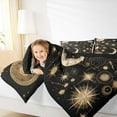 thumbnail image 4 of Feelyou Bohemian Starry Sky Queen Comforter Set for Kids, Black Gold Stars Bedding Sets, Psychedelic Sun Moon Reversible Bedding Comforter Set, Microfiber Bedroom Decor, 3-Piece, 4 of 8