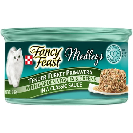 Tender Turkey - Purina Fancy Feast Medleys Tender Turkey Primavera Cat Food Case of 24- 3 oz. Cans