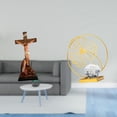 thumbnail image 2 of Figura De Hierro Con Forma De Hoja De Jesús Y La Virgen María, Escultura Católica Religiosa, Adorno Para Dormitorio, Oficina, Mesa, Estantería, Escritorio, Chimenea, 2 of 8