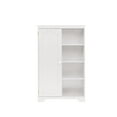 thumbnail image 4 of Multifunctional Storage Cabinets with 3 Storage Shelves and 1 Door, Modern Bedroom Wardrobe with 1 Cabinet and 1 Clothes Hanger, Space Saving Closet Pantry Cabinet for Home Office, White, 4 of 7