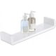 thumbnail image 1 of Estantes de baño de plástico blanco para montaje en pared, estantes de pared flotantes con ventosa en forma de U, suministros de ducha (medio), 1 of 5