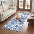 thumbnail image 2 of Hallway Runner Rug 2'x6', Blue Striped Kitchen Runner Rugs Non-Slip Carpet Mats, Coastal Modern Abstract Stripes Aesthetic Bedside Rugs Runners Washable Floor Carpet for Bathroom Laundry Room, 2 of 8