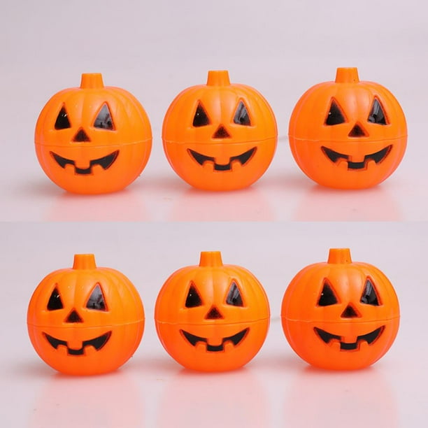 Mini de calabaza de plástico para Halloween que Pueden abrir, bolsa de decoración para Cosplay, tienda, almacenamiento de regalos para fiestas 6 piezas CUTICAT Calabazas De Halloween