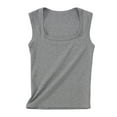 thumbnail image 6 of Women Ribbed Square Neck Tank Tops Backless Sleeveless Tops Basic Shirts Summer Tops Solid Color Tops for Women Short Sleeve Tops Long Sleeve for Women Womens Short Sleeve Shirts Plain Women Long, 6 of 6