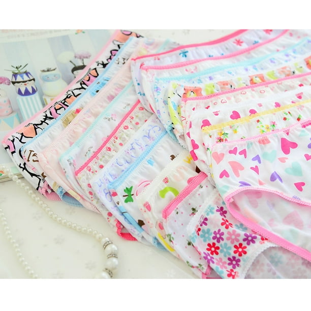 EDTara 12 Pack Children Girls Panties Cotton Briefs Underwear (Little Girls  & Big Girls) 
