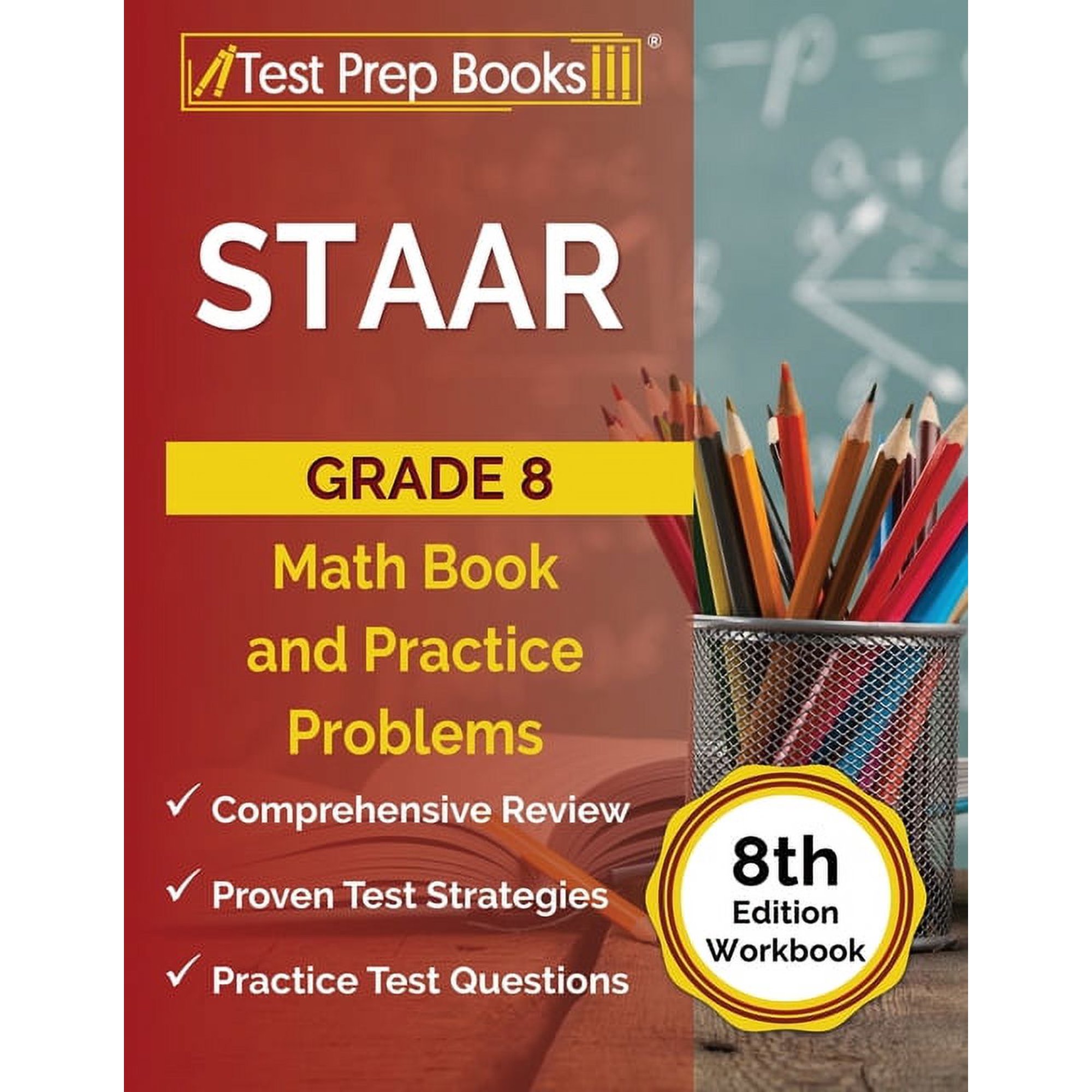 STAAR Grade 8 Math Book and Practice Problems [8th Edition Workbook], (Paperback)