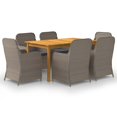 thumbnail image 1 of vidaXL 7 Piece Garden Dining Set Brown, 1 of 5
