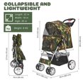 thumbnail image 4 of Pet Stroller (Camouflage) Dog Cat Small Animals Carrier Cage 4 Wheels Folding Flexible Easy to Carry for Jogger Jogging Walking Travel Up to 30 Pounds with Sun Shade Cup Holder Mesh Window, 4 of 10