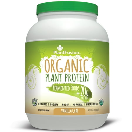 PlantFusion Organic Plant-Based Protein & Fermented Foods Powder, Vanilla Chai, 2.0 Lb