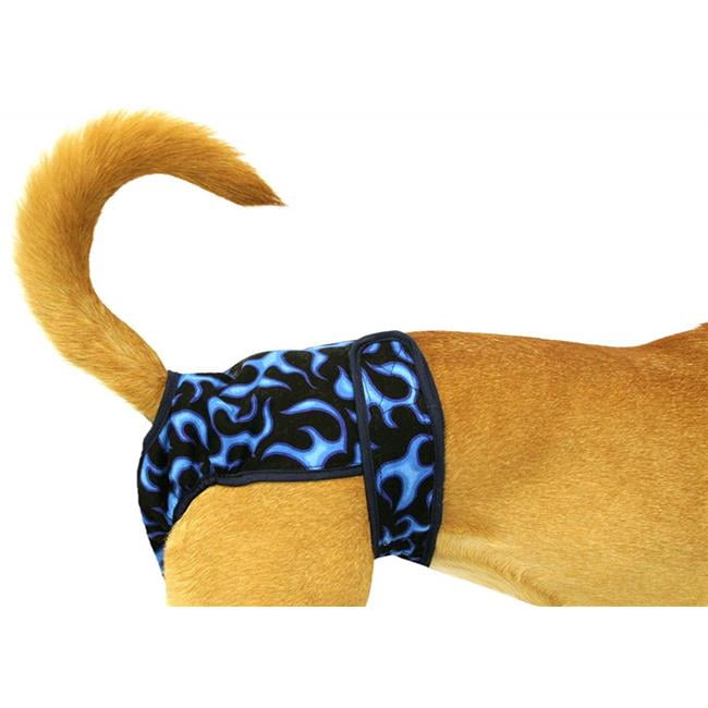 Seasonals 41214BFL Washable Male Dog Belly Band, Blue Flames Large
