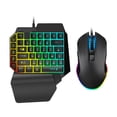 thumbnail image 1 of Combinación de teclado y ratón con una mano, tablero de juego de 39 teclas con ratón, retroiluminación LED arcoíris, medio teclado Yuarrent EL011674-00, 1 of 4