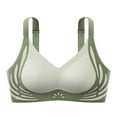 thumbnail image 4 of Bras under $5! Cagogo Womens Wireless Smoothing Bra Full Coverage Seamless Supportive Color Block Everyday Bras Plus Size Wirefree No Underwire Push Up Bralettes Underoutfit Bra, 4 of 9