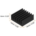 thumbnail image 2 of Uxcell 10Pcs 14x14x6mm Heatsink Aluminum Radiator With Fixed Sticker for Chip CPU, Power Transistor, FET, IC,Black, 2 of 6