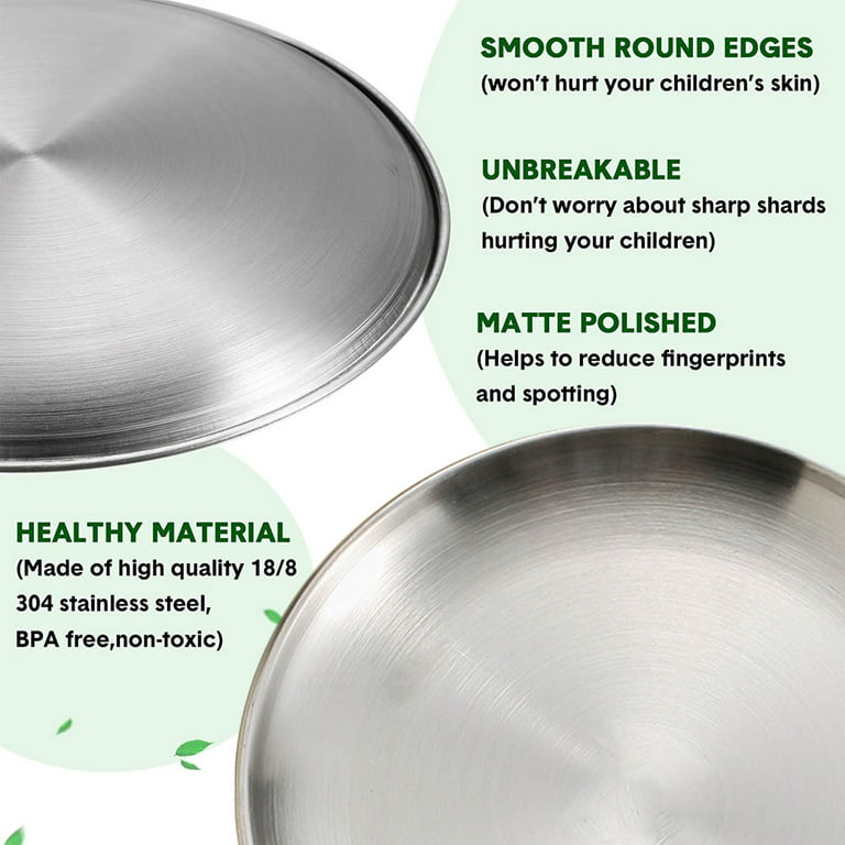 King International Stainless Steel Dinnerware set of 50 Pc, Plate set,  Dishes, Metal Plates, Camping plates set, Dinner Set, Full Quarter Plate,  Curry