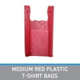 thumbnail image 2 of Plastic T Shirt Bags - Red - 11 ½” x 6" x 21" - Case of 1000, 2 of 5