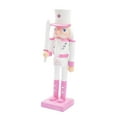 thumbnail image 1 of Cascanueces de Navidad, soldado, de madera, de escritorio, color rosa, 15 pulgadas Espada Blanca, 1 of 9