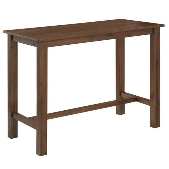 Pemberly Row Acacia Wood Pub Table for 4 in Chestnut Wire-Brush