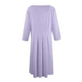 thumbnail image 4 of FrzhBrz Women's Midi Dresses 3/4 Sleeve Casual A-Line Crewneck Flare 2024 Fall Trendy Fit Dress, 4 of 5