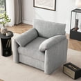thumbnail image 6 of Chenille Oversized Armchair, 38.6" Wide Accent Chairs for Living Room & Bedroom Modern Lounge Chair, Upholstered Mid-Century Reading Chair, Comfy Living Room Chair, Single Sofa Chair, LightGrey, 6 of 6