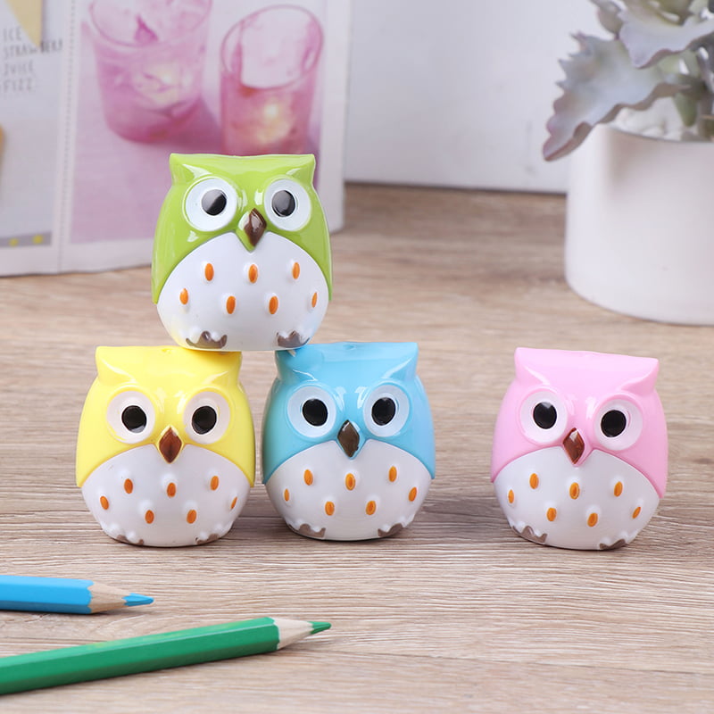 Cute Owl Pencil Sharpener Gift Stationery Student Double Hole Pencil Cart kb 
