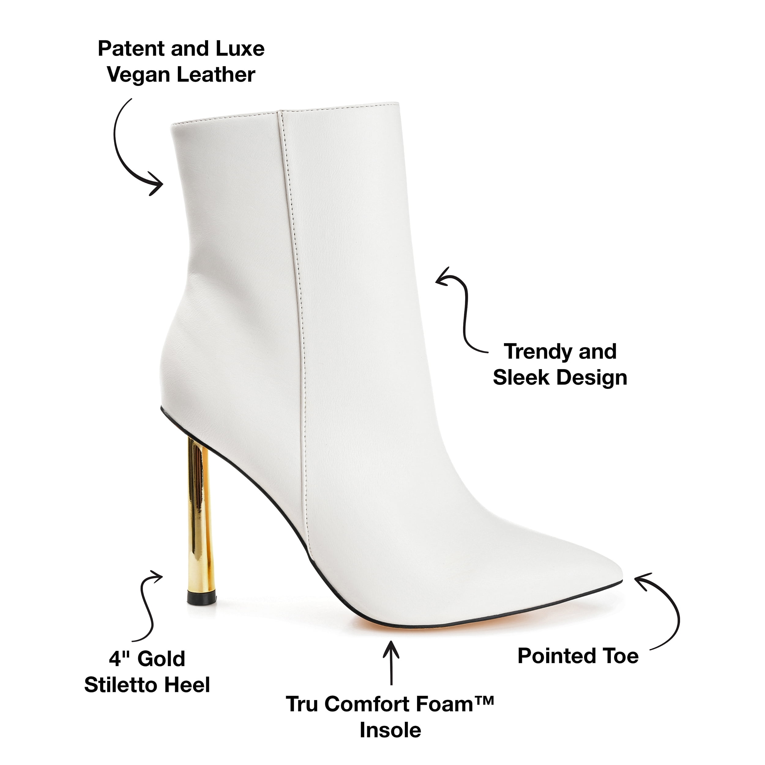 Journee Womens Rorie Pointed Toe Stiletto Ankle Booties