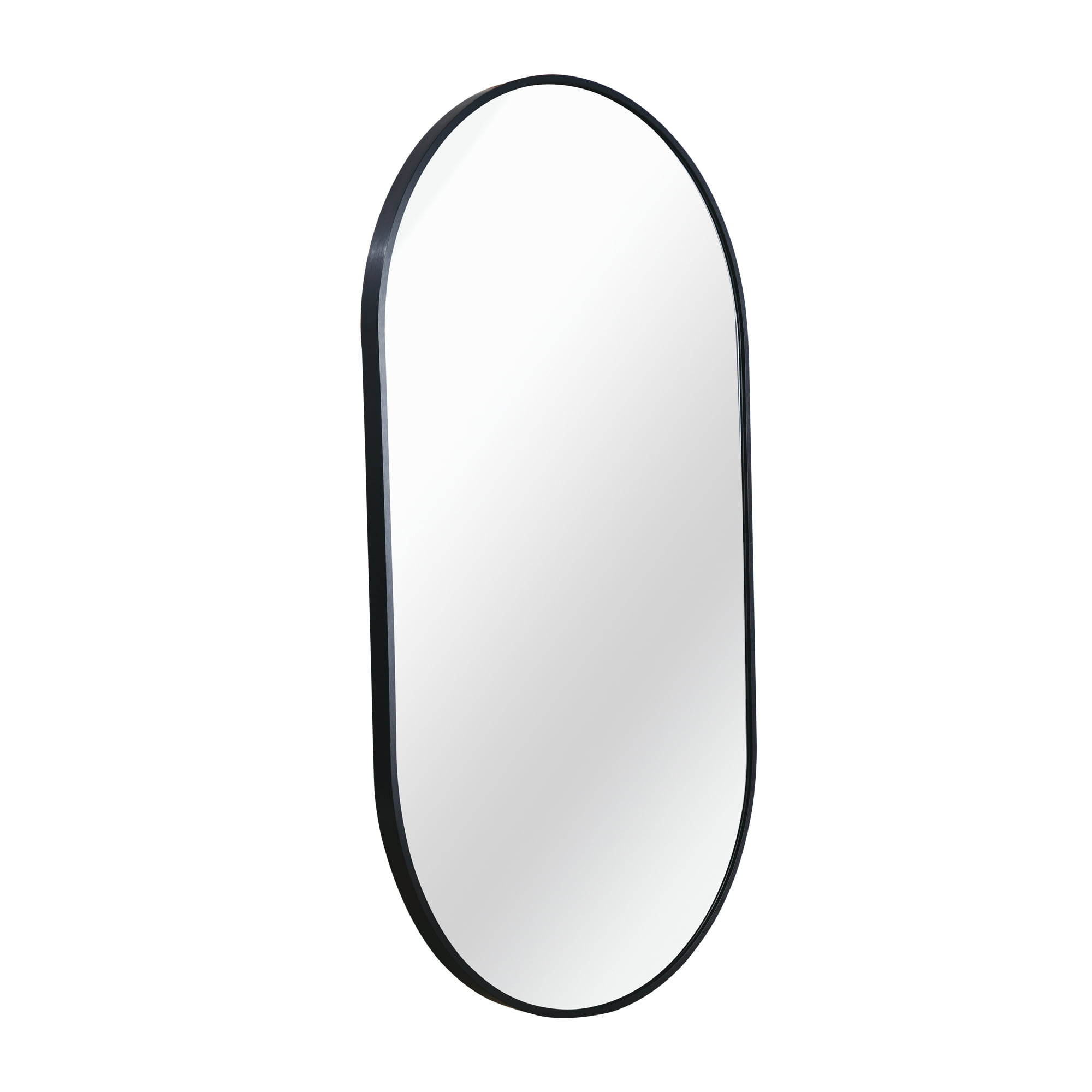 Noble House 20"x28" Oval Metal Wall Mirror, Vanity Mirror for Bathroom, Bedroom & Living Room, Black