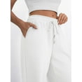 thumbnail image 6 of Womens Wide Leg Sweatpants High Waisted Baggy Lounge Pants Drawstring Flared Joggers with Pockets White XL, 6 of 7
