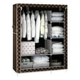 thumbnail image 2 of BEADCEST Organisateur de Garde-Robe en Tissu avec Tablettes en Métal pour Rangement Robuste, Antipoussière et Mobile Multicolore 47.2x15.7x66.9 Pouces, 2 of 8