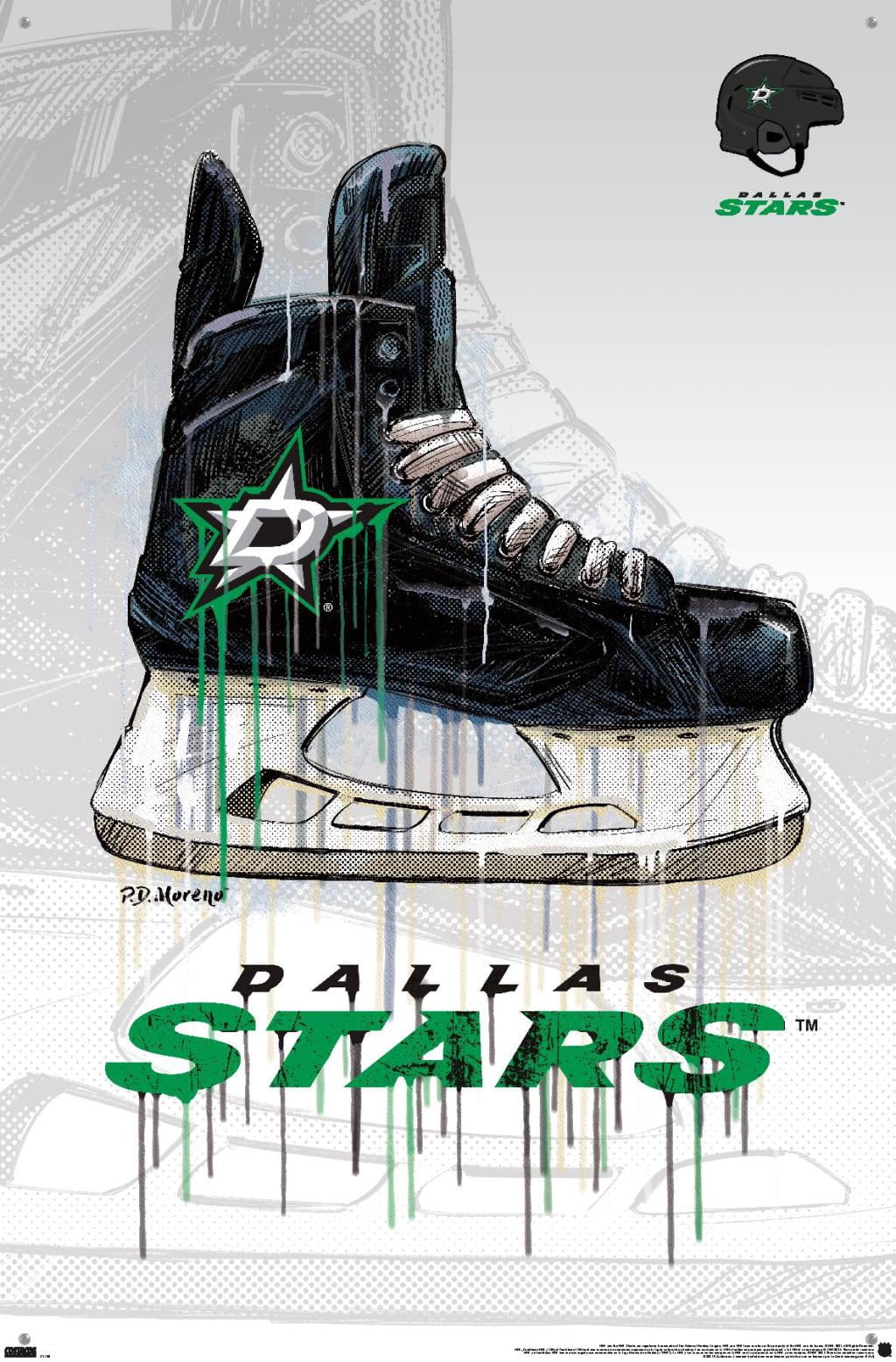 NHL Dallas Stars - Drip Skate 21 Wall Poster with Pushpins, 22.375" x 34"