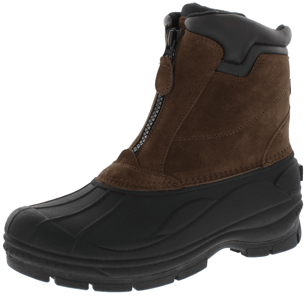 Woodstock Mens Cold Weather Boots with Front Zipper Closure