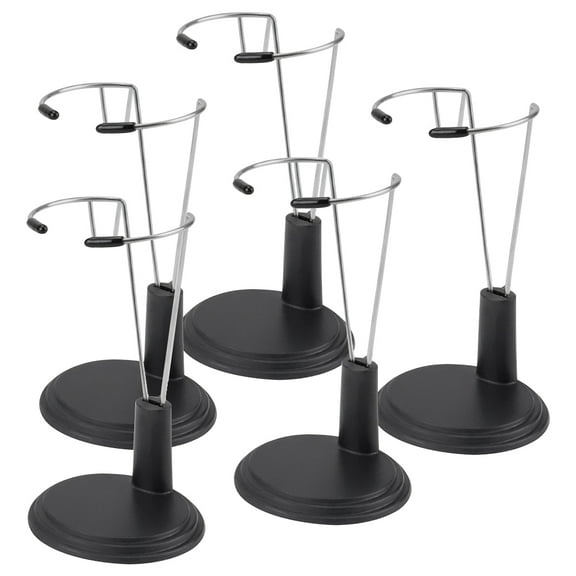 5pcs Doll Stand Display Holder, Display Rack Stand Action Figure, Doll Bracket Support Portable for Decoration Store Market Home 15cm Doll (Black)