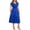 Blue, variant on Summer Wedding Guest Dresses for Women Plus Size V Neck Short Sleeve Crossover A-Line Flowy Elegant Dress Red M
