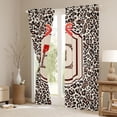 thumbnail image 3 of Castle Fairy Leopard Print Letter E Curtains Pack of 2 (42x84 Each) for Women,Red Bow Art Curtains Blackout, 3 of 6