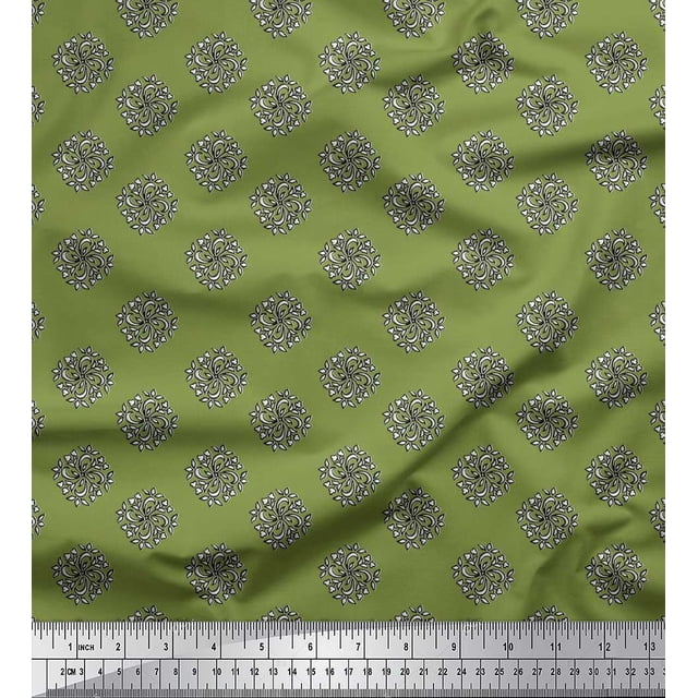 Soimoi Poly Georgette Fabric Floral Block Decor Fabric Printed Yard 42 Inch Wide
