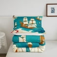 thumbnail image 3 of Erosebridal Nautical Sailboat Bedding Comforter Set, Cartoon Marine Sea Beach Down Comforter Microfiber 2 Pieces, 3 of 6